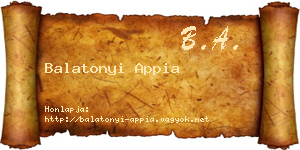 Balatonyi Appia névjegykártya